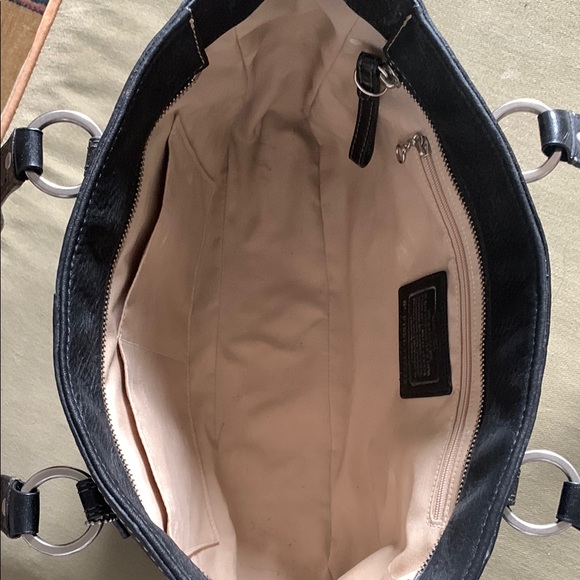 Coach Black Leather Shoulder Bag with Silver Hardware - Picture 8 of 12